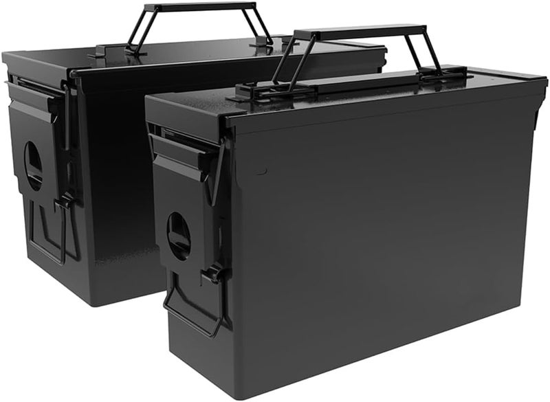 Patron 30 & 50 Cal Ammo Can Metal Ammo Box Storage Crate Case for Shotgun Bullet Rifle Ammunition Waterproof (Black or Green) - Image 1